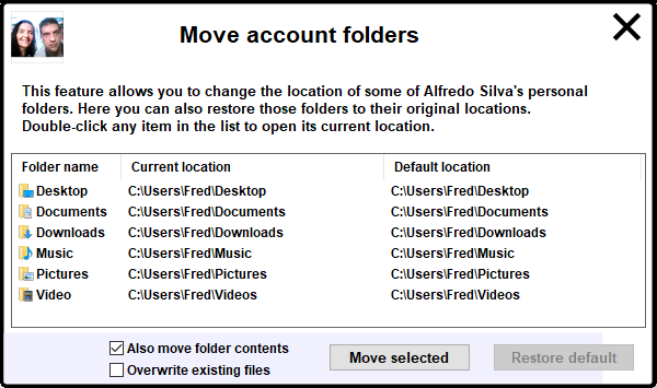 Change Folder Location