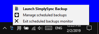 SimplySync Backup tray icon
