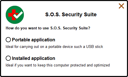 S.O.S. Security Suite install prompt
